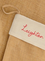 Personalised Christmas Jute Stockings by Stitchstyle. - Image 3 of 4