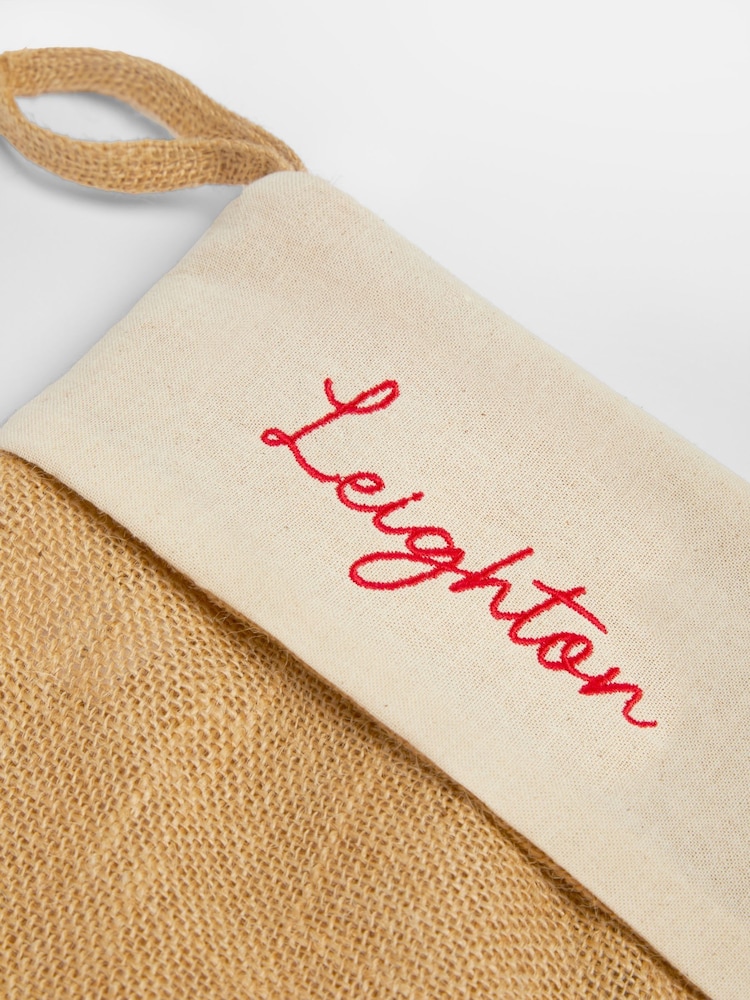 Personalised Christmas Jute Stockings by Stitchstyle. - Image 4 of 4 Personalised Christmas Jute Stockings by Stitchstyle. - Image 4 of 4