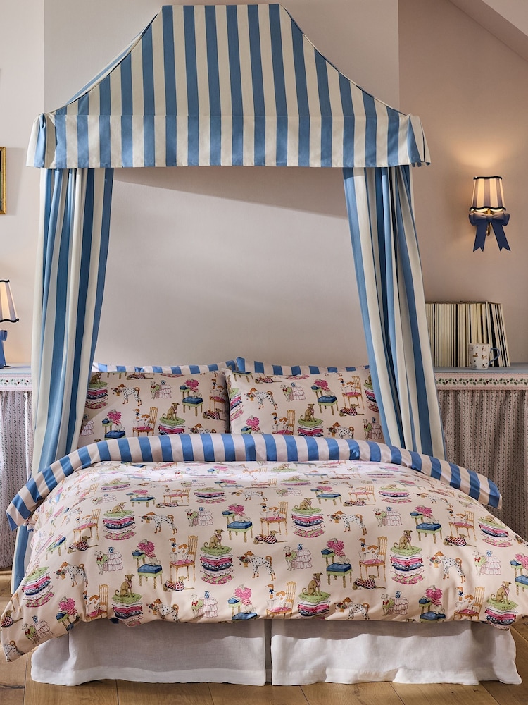 Cath Kidston Blue Hackney Dog 100% Cotton Duvet Cover and Pillowcase Set - Image 1 of 7