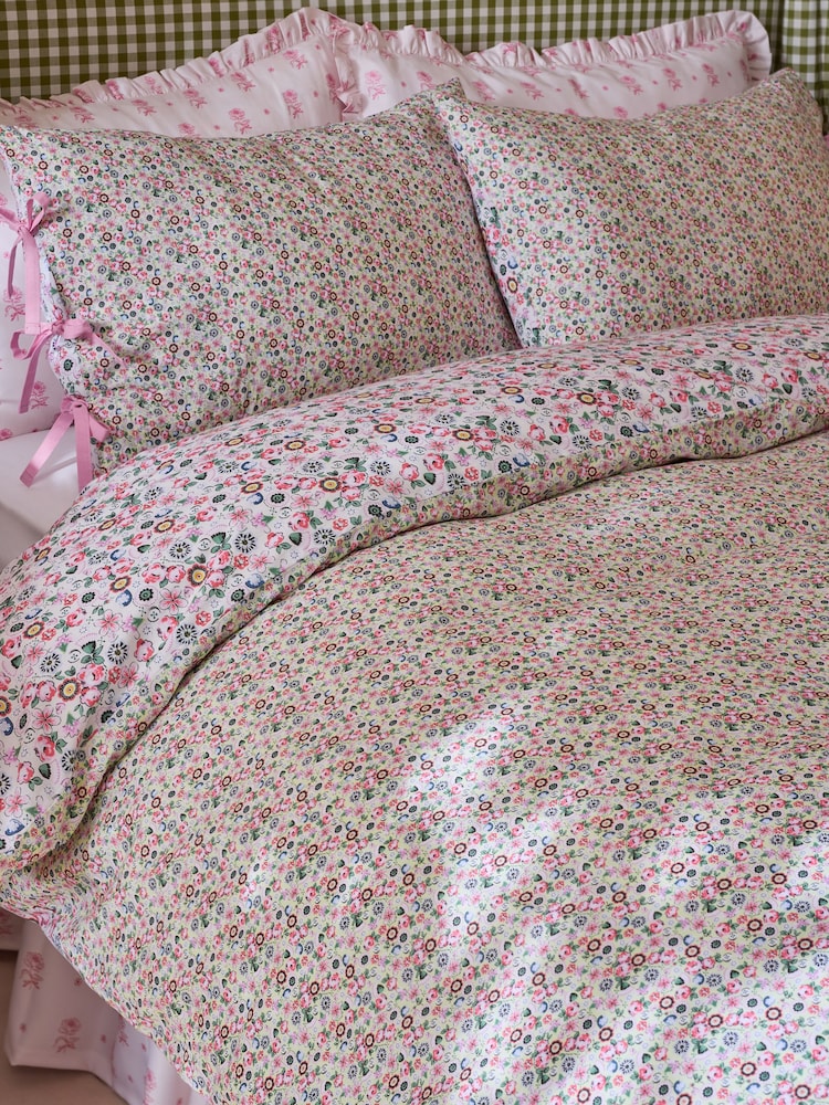 Cath Kidston Pink Pearly Queen 100% Cotton Duvet Cover and Pillowcase Set - Image 2 of 6