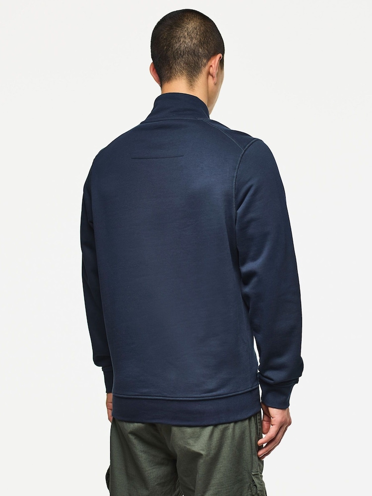 Weekend Offender Kraviz Blue 1/4 Zip With Parachute Nylon Overlay Sweat Top - Image 2 of 6