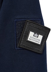 Weekend Offender Kraviz Blue 1/4 Zip With Parachute Nylon Overlay Sweat Top - Image 5 of 6