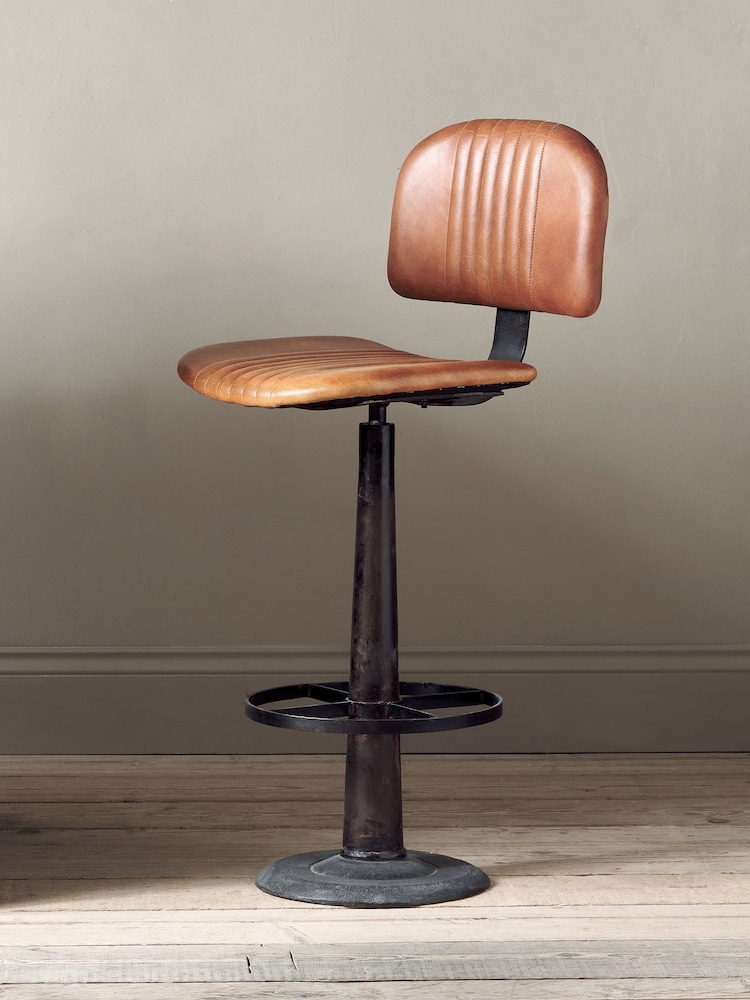 Nkuku Aged Tan Narwana Bar Chair - Image 1 of 5 Nkuku Aged Tan Narwana Bar Chair - Image 1 of 5