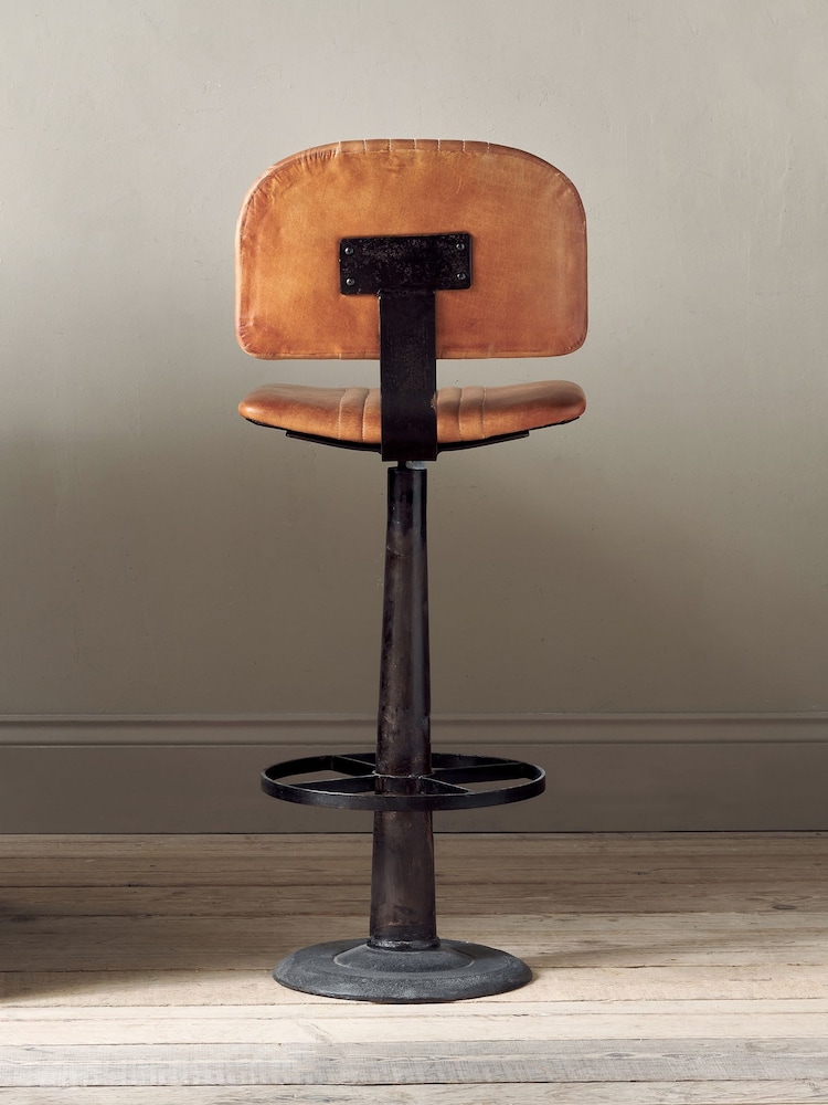 Nkuku Aged Tan Narwana Bar Chair - Image 2 of 5 Nkuku Aged Tan Narwana Bar Chair - Image 2 of 5
