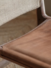 Nkuku Tan Nayan Leather & Jute Dining Chair - Image 3 of 6