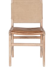 Nkuku Tan Nayan Leather & Jute Dining Chair - Image 4 of 6