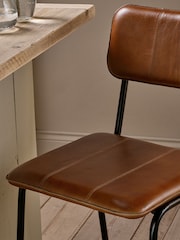 Nkuku Aged Tan Ukari Counter Chair - Image 3 of 6