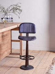 Nkuku Aged Black Narwana Bar Chair - Image 2 of 6