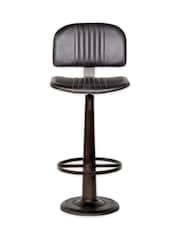 Nkuku Aged Black Narwana Bar Chair - Image 5 of 6