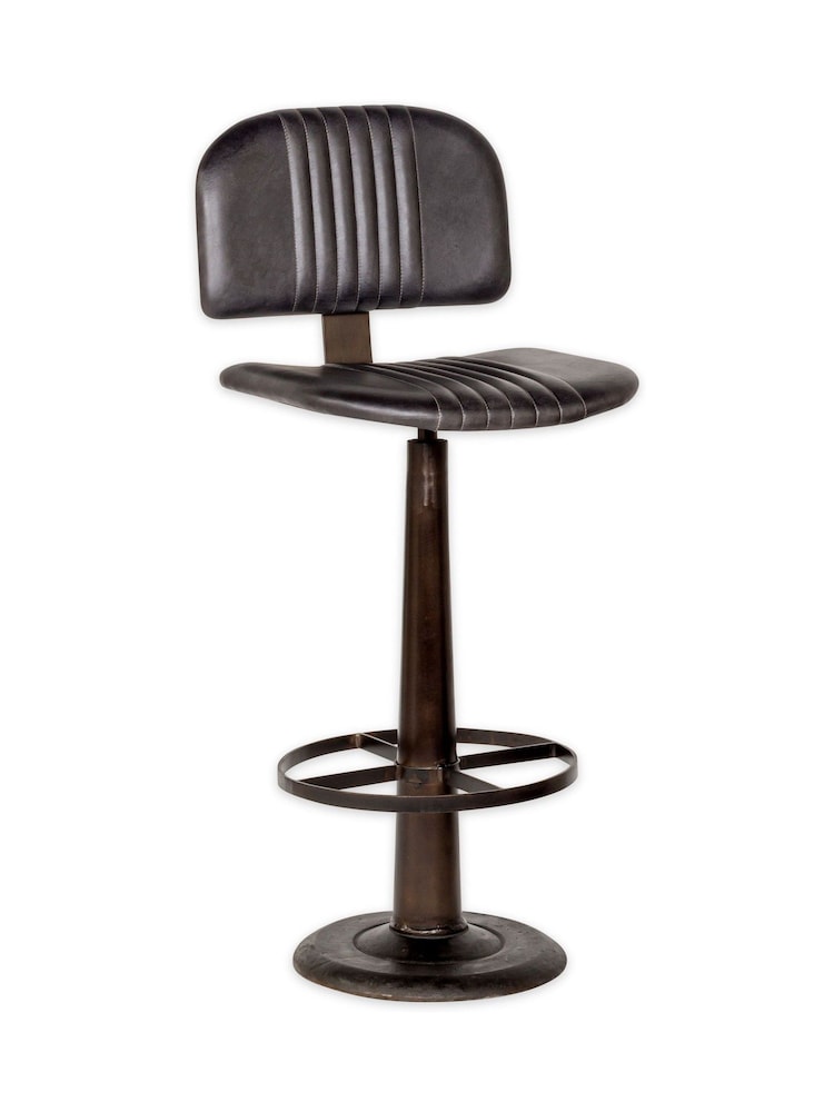 Nkuku Aged Black Narwana Bar Chair - Image 6 of 6 Nkuku Aged Black Narwana Bar Chair - Image 6 of 6