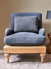 Nkuku Grey Abe Deconstructed Linen Armchair - Image 2 of 4