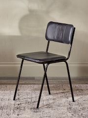 Nkuku Aged Black Ukari Dining Chair - Image 1 of 6
