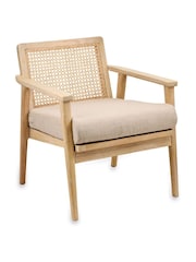 Nkuku Natural Atri Mango Wood & Cane Occasional Chair - Image 1 of 3
