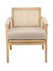 Nkuku Natural Atri Mango Wood & Cane Occasional Chair - Image 2 of 3