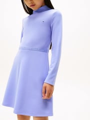 Tommy Hilfiger Sparkle Logo Mock Neck Skater Dress - Imagen 3 de 5