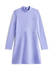 Tommy Hilfiger Sparkle Logo Mock Neck Skater Dress - Imagen 5 de 5