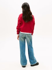 Tommy Hilfiger Red Relaxed Cable Knit Jumper - Image 3 of 5