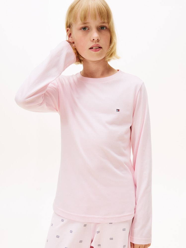 Tommy Hilfiger Blue 2 Pack Signature Long Sleeve T-Shirts - Image 6 of 6 Tommy Hilfiger Blue 2 Pack Signature Long Sleeve T-Shirts - Image 6 of 6