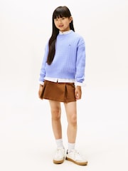 Tommy Hilfiger Blue Relaxed Cable Knit Jumper - Image 2 of 5