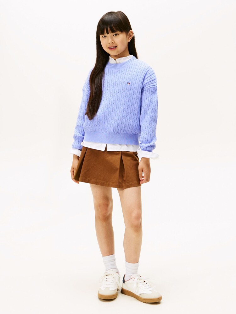 Tommy Hilfiger Blue Relaxed Cable Knit Jumper - Image 2 of 5 Tommy Hilfiger Blue Relaxed Cable Knit Jumper - Image 2 of 5