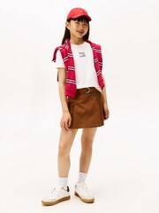 Tommy Hilfiger White Diamanté Flag Jersey T-Shirt - Image 2 of 5