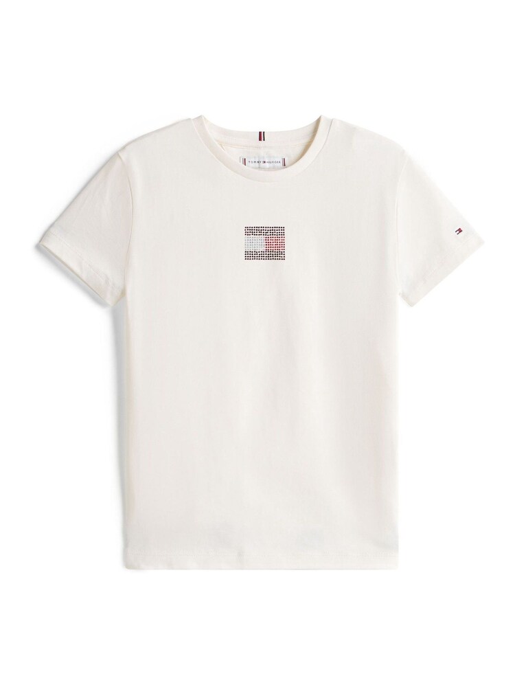 Tommy Hilfiger White Diamanté Flag Jersey T-Shirt - Image 5 of 5 Tommy Hilfiger White Diamanté Flag Jersey T-Shirt - Image 5 of 5