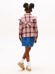 Tommy Hilfiger Brown Ruffle Relaxed Fit Blouse - Image 2 of 5
