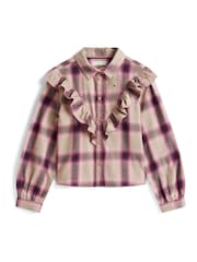 Tommy Hilfiger Brown Ruffle Relaxed Fit Blouse - Image 5 of 5