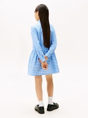 Tommy Hilfiger Blue Stripe Poplin Relaxed Shirt Dress - Image 2 of 5