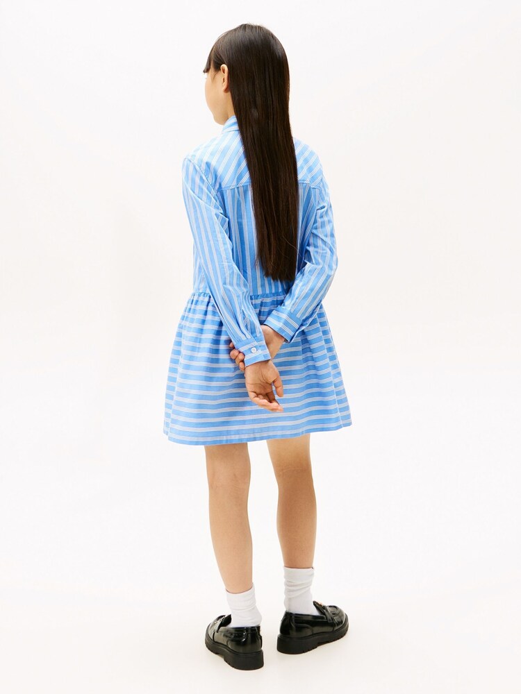 Tommy Hilfiger Blue Stripe Poplin Relaxed Shirt Dress - Image 2 of 5 Tommy Hilfiger Blue Stripe Poplin Relaxed Shirt Dress - Image 2 of 5