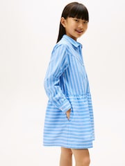 Tommy Hilfiger Blue Stripe Poplin Relaxed Shirt Dress - Image 3 of 5