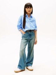 Tommy Hilfiger Blue Varsity Relaxed Fit Stripe Poplin Shirt - Image 3 of 5