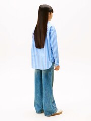 Tommy Hilfiger Blue Varsity Relaxed Fit Stripe Poplin Shirt - Image 4 of 5