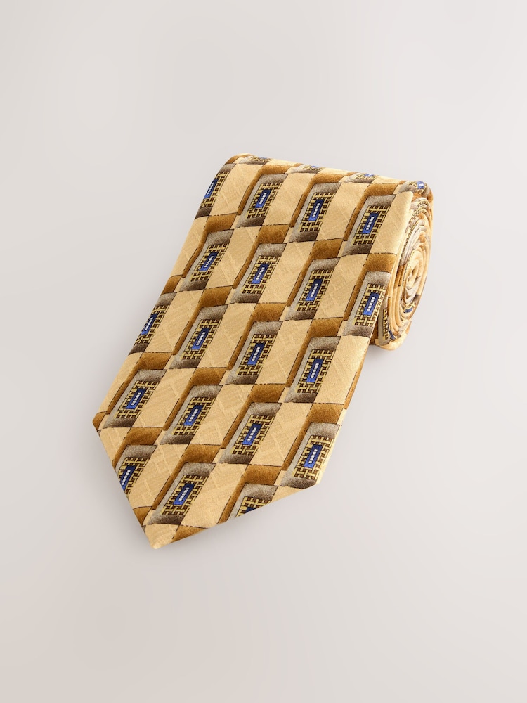 Yellow Archive Collection Silk Design Tie - Image 1 of 3