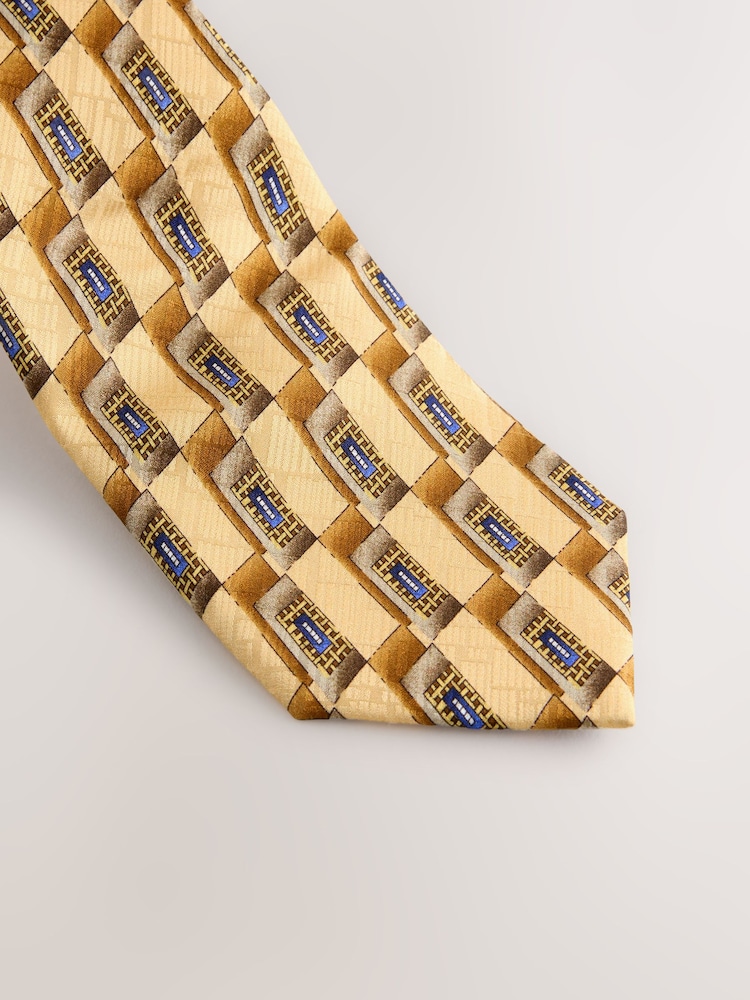 Yellow Archive Collection Silk Design Tie - Image 2 of 3