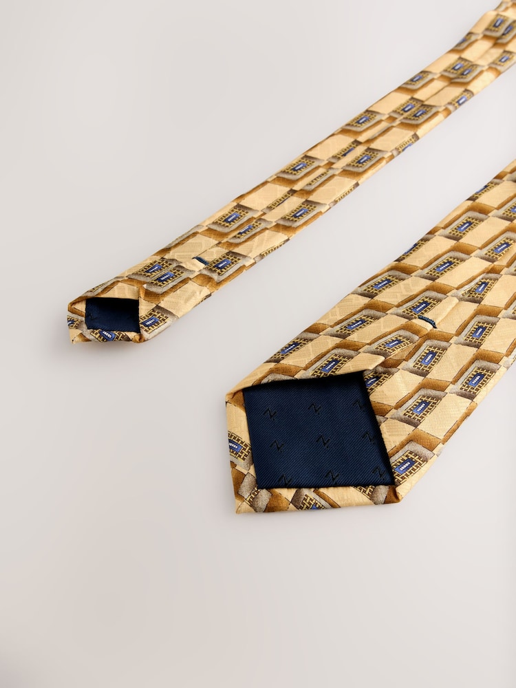 Yellow Archive Collection Silk Design Tie - Image 3 of 3