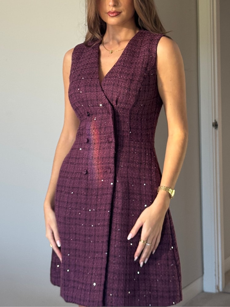 tweed purple dress MOISELLE Lilac Lady's Tweed Dress