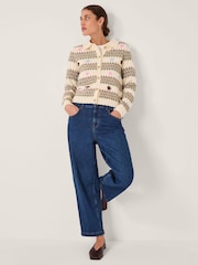 Monsoon Natural Ella Floral Collar Cardigan - Image 4 of 4