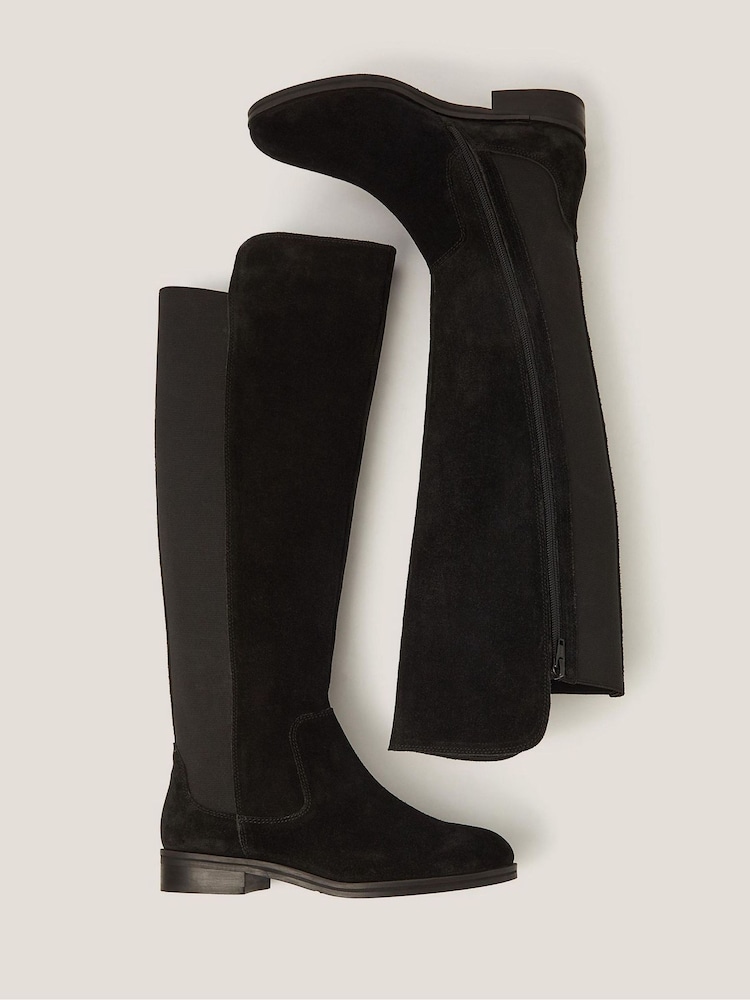 Monsoon Black Una Suede Knee High Boots - Image 3 of 3