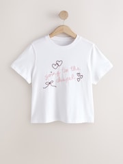White Embellished Bridal Going To The Chapel Slogan Short Sleeve T-Shirt - Image 6 of 8