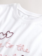 White Embellished Bridal Going To The Chapel Slogan Short Sleeve T-Shirt - Image 7 of 8