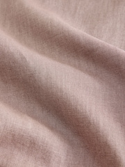 Pink Relaxed Fit Linen Cotton Blend Trousers With Elasticated Waist - Image 4 of 4