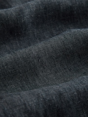 Charcoal Grey Relaxed Fit Signature 100% Linen Pleated Chino Trousers - Image 2 of 4