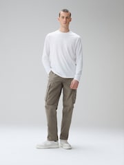 Sage Green Regular Tapered Fit Tech Stretch Utility Cargo Trousers - Image 2 of 11