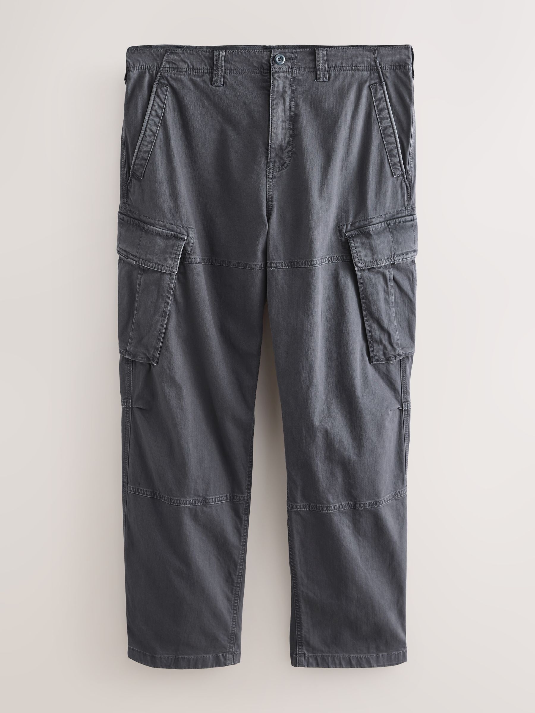 Buy Charcoal Grey Relaxed Fit Authentic Washed Cotton Rich Cargo