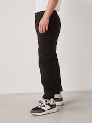 Black Regular Tapered Fit Tech Stretch Utility Cargo Trousers - Image 4 of 11
