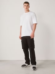 Black Regular Tapered Fit Tech Stretch Utility Cargo Trousers - Image 5 of 11
