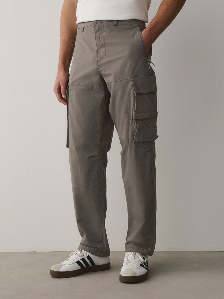 Neutral Regular Tapered Fit Tech Stretch Utility Cargo Trousers - Image 1 of 11