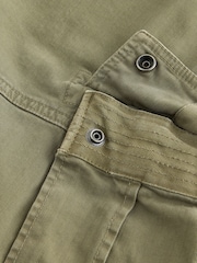 Khaki Green Relaxed Fit Authentic Washed Cotton Rich Cargo Trousers With Stretch - Image 10 of 11