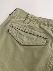 Khaki Green Relaxed Fit Authentic Washed Cotton Rich Cargo Trousers With Stretch - Image 11 of 11
